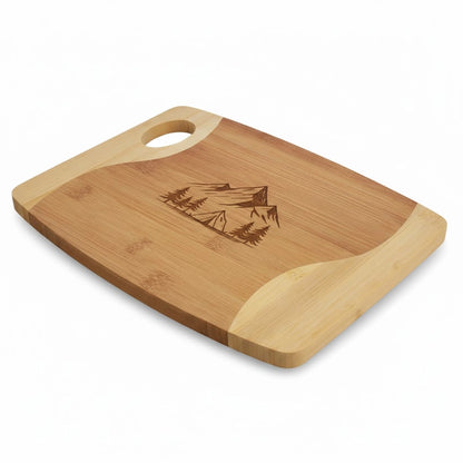 Aapon mini market -11x9 Bamboo Two-Tone Cutting Board with Handle