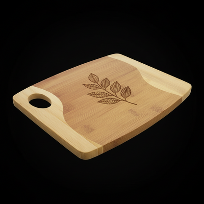 Aapon mini market -11x9 Bamboo Two-Tone Cutting Board with Handle