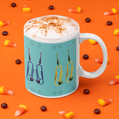 Aapon mini market -Retro 60's Paperclip Themed Ceramic Mug