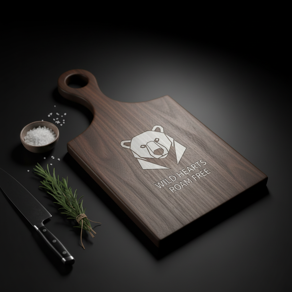 Aapon mini market -Walnut Cutting Board Paddle Shape 13×12×7 | Premium Kitchen Board