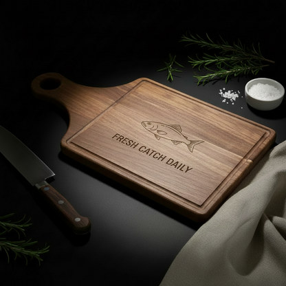 Aapon mini market -Walnut Cutting Board Paddle Shape 13×12×7 | Premium Kitchen Board