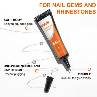 Aapon Mini Market Ltd Nail Glue for Rhinestones & Gems Gel (15mL)