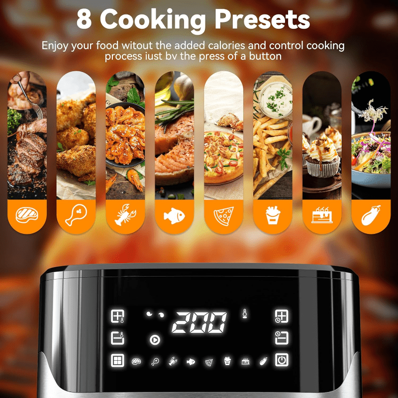 Stainless Air Fryer with Digital Touch Screen