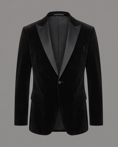 Men’s Premium Velvet Tuxedo Blazer with Satin Lapels