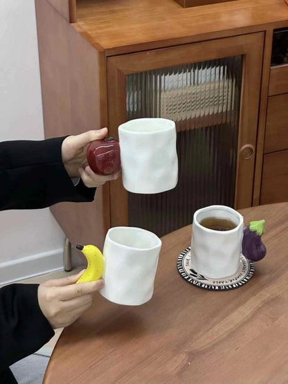 Aaponminimarket Handmade Cute Fruit Ceramic Coffee Mug