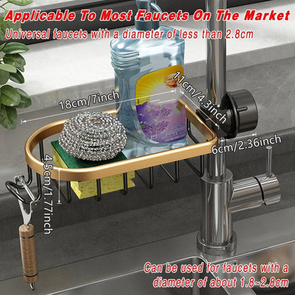 Aaponminimarket Adjustable Faucet Sink Shelf Drainage Rack