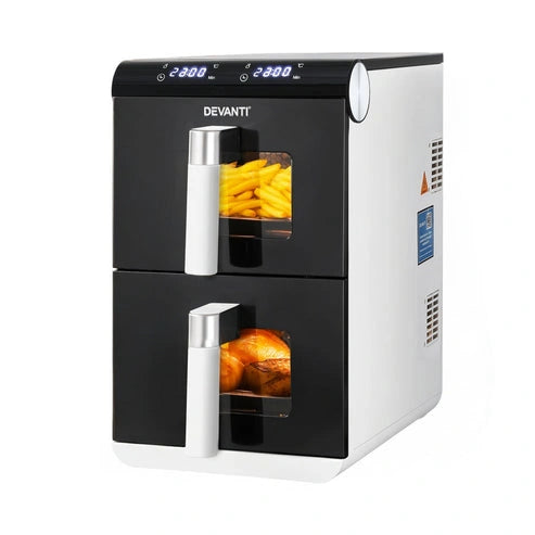 Aaponminimarket Devanti Air Fryer Oven 11L Dual Zone Fryers