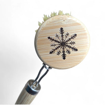 Aaponminimarket Snowflake Design Dish Brush with Replaceable Head