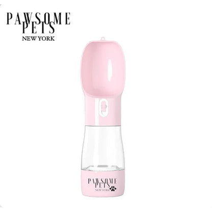 Aaponminimarket 2-in-1 Portable Pet Feeder (Pink)