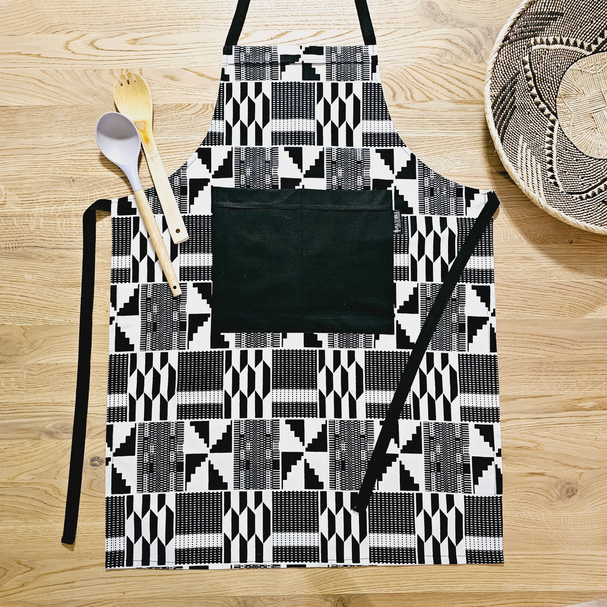 Aapon mini market -Handmade Apron and Matching Oven Gloves Set
