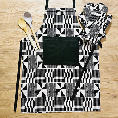 Aapon mini market -Handmade Apron and Matching Oven Gloves Set