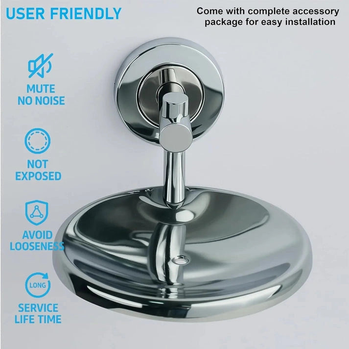 Aaponminimarket Round Stainless Steel Wall Mounted Soap Dish –Silver