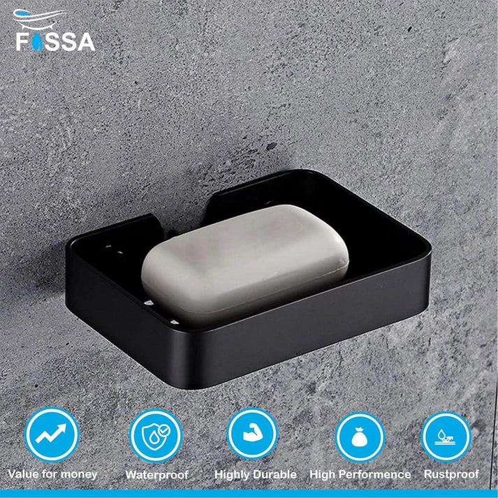 Aaponminimarket Square Stainless Steel Wall Mounted Soap Dish – Black