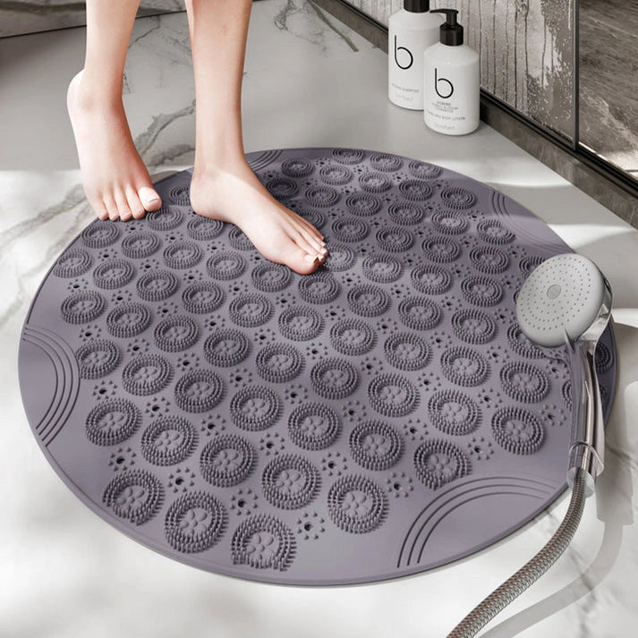 Aaponminimarket NNEDSZ Grey Non-Slip Round Shower Foot Scrubber Mat