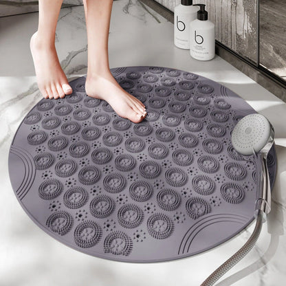 Aaponminimarket NNEDSZ Grey Non-Slip Round Shower Foot Scrubber Mat