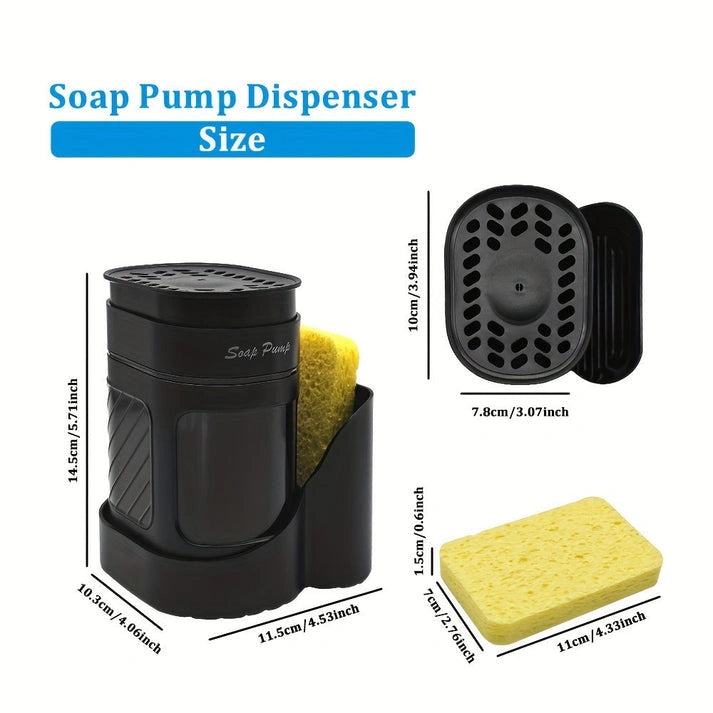 Aaponminimarket Oval Soap Dispenser with Sponge Holder