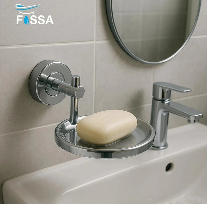 Aaponminimarket Round Stainless Steel Wall Mounted Soap Dish –Silver