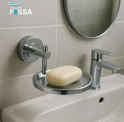 Aaponminimarket Round Stainless Steel Wall Mounted Soap Dish –Silver