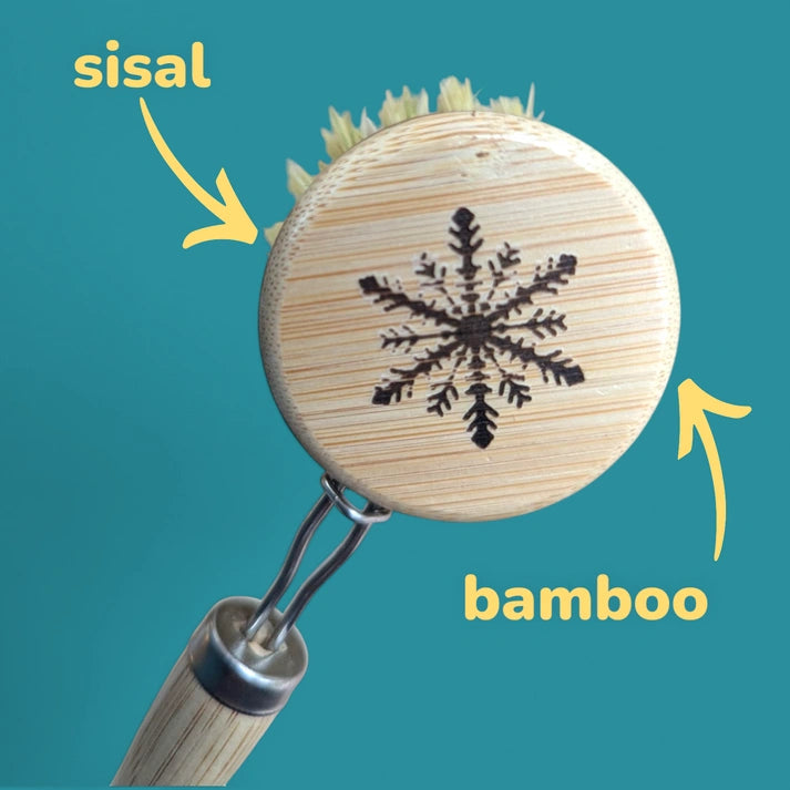 Aaponminimarket Snowflake Design Dish Brush with Replaceable Head