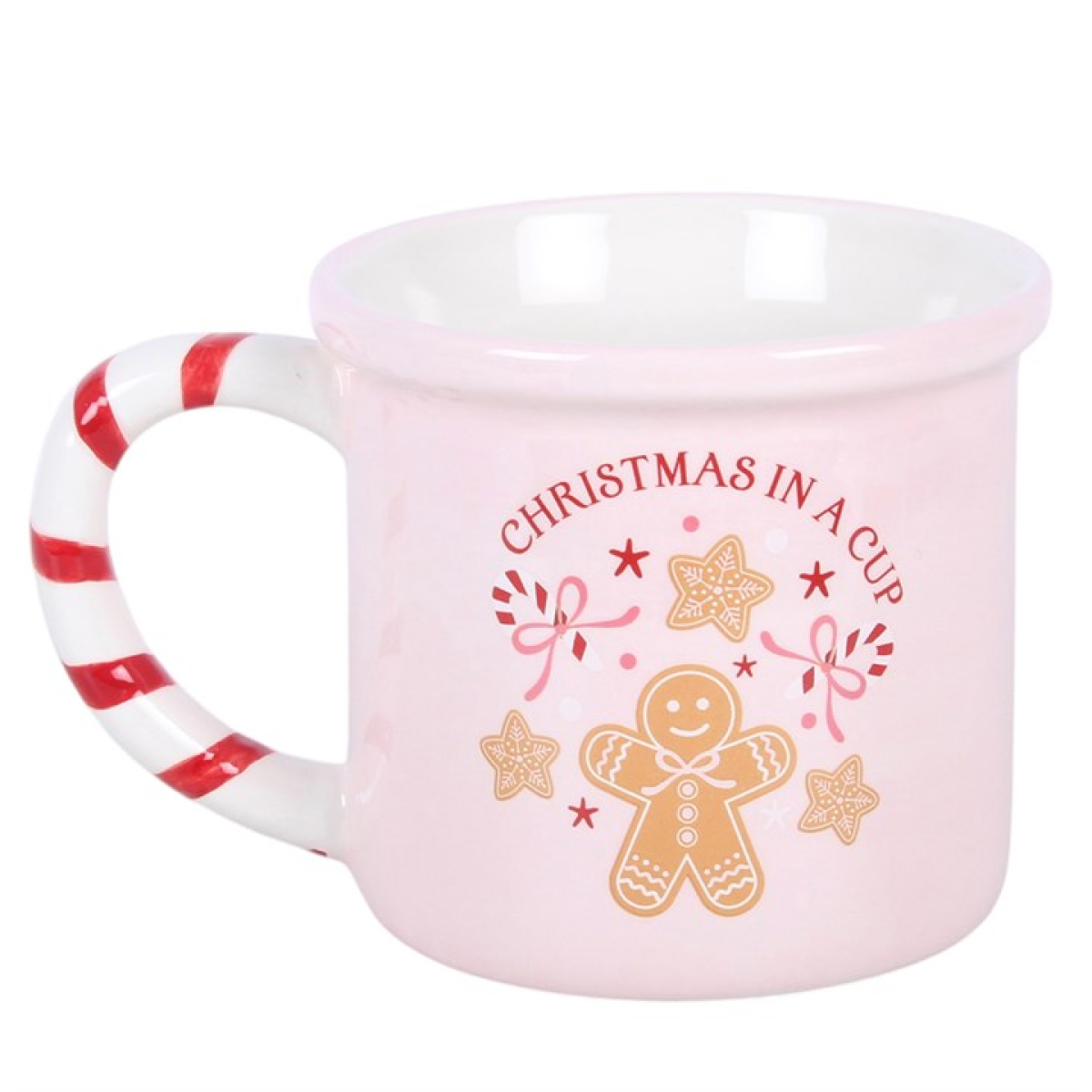 Pink Christmas in a Cup Mug – Gingerbread Design, 480ml – view 3