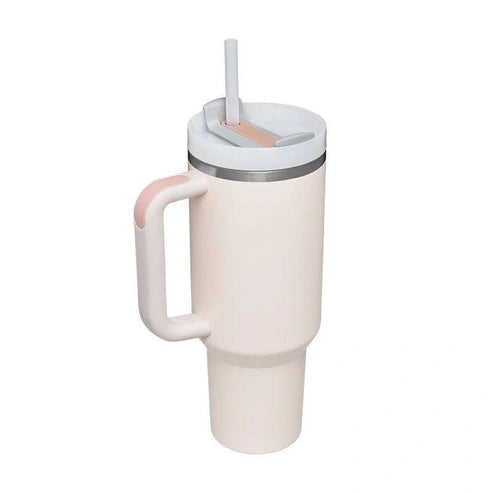 Aaponminimarket 40 oz Insulated Stainless Steel Travel Mug with Handle & Straw (BPA-Free)