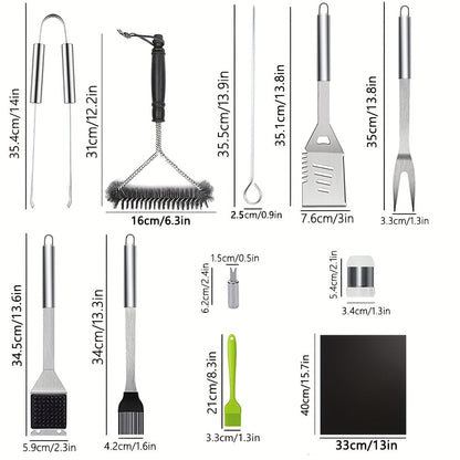 Aapon mini market -Stainless BBQ Grill Tool Set with Thermometer (26pcs)