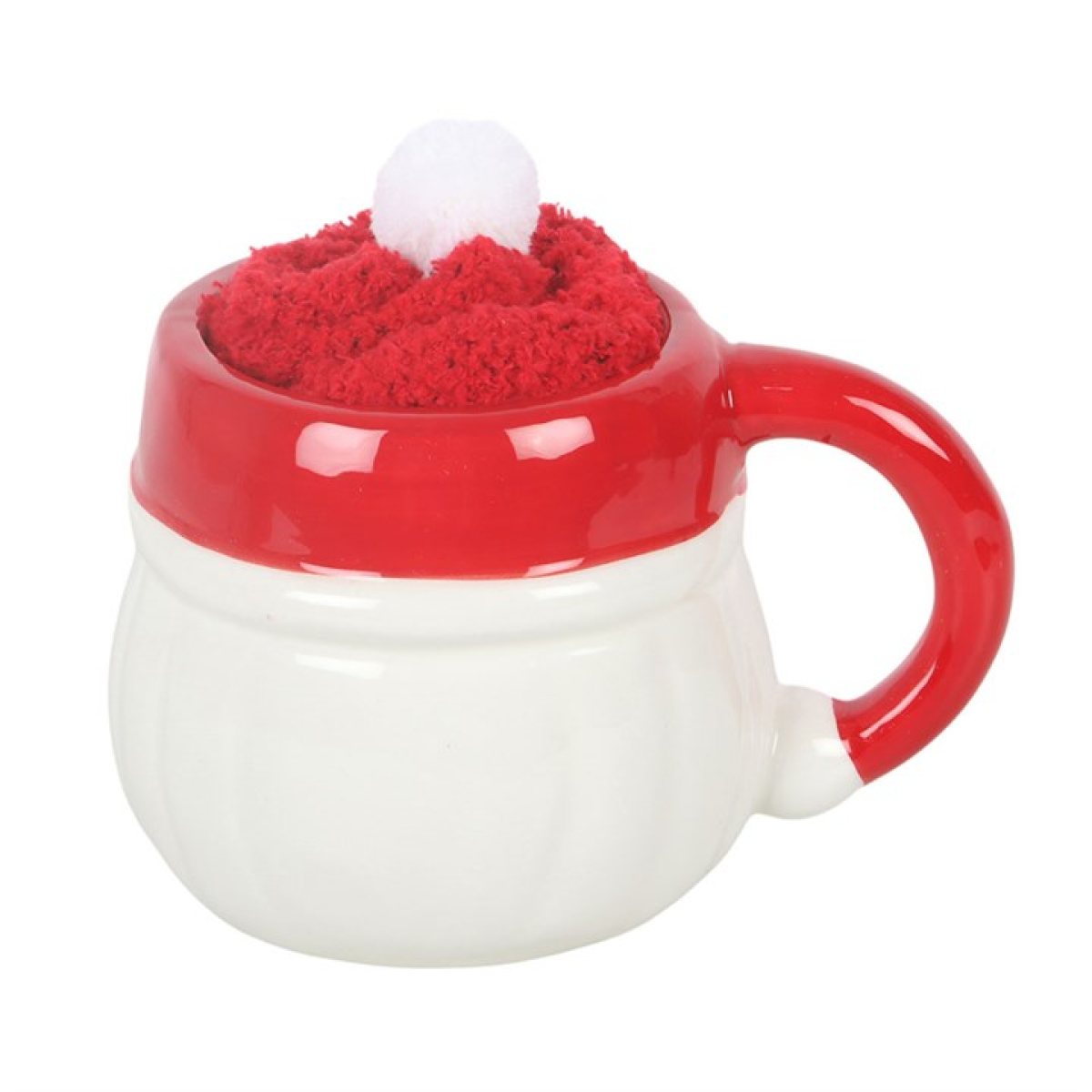 Santa Face Mug & Red Fluffy Socks Gift Set – view 4