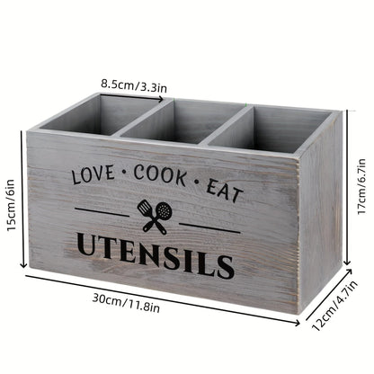 Aapon mini market -Wooden Tableware Storage Box with Grids for Kitchen