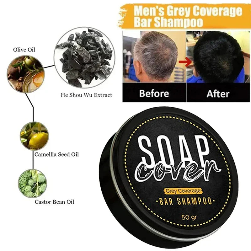 Natural Black Hair Darkening Shampoo Bar (50g)