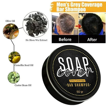 Natural Black Hair Darkening Shampoo Bar (50g)