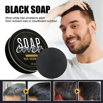 Natural Black Hair Darkening Shampoo Bar (50g)