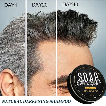 Natural Black Hair Darkening Shampoo Bar (50g)