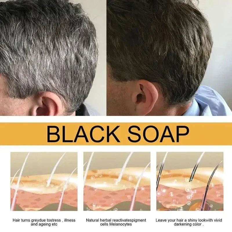 Natural Black Hair Darkening Shampoo Bar (50g)