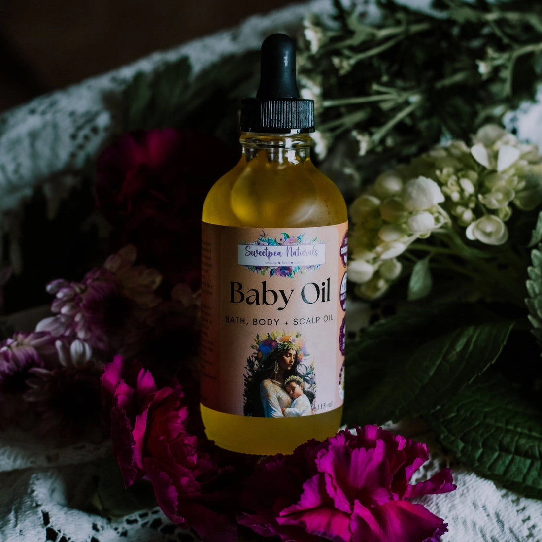 Aaponminimarket Baby Oil for Bath, Body + Scalp