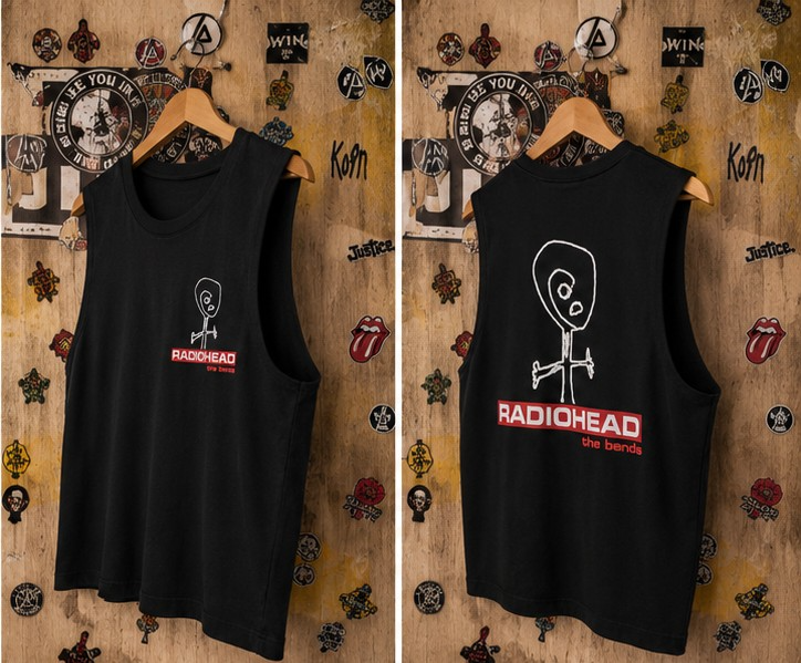 Radiohead Black Sleeveless Vest