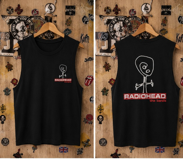 Radiohead Black Sleeveless Vest