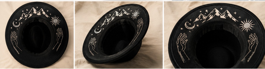 moon sun Gothic witch style fedora