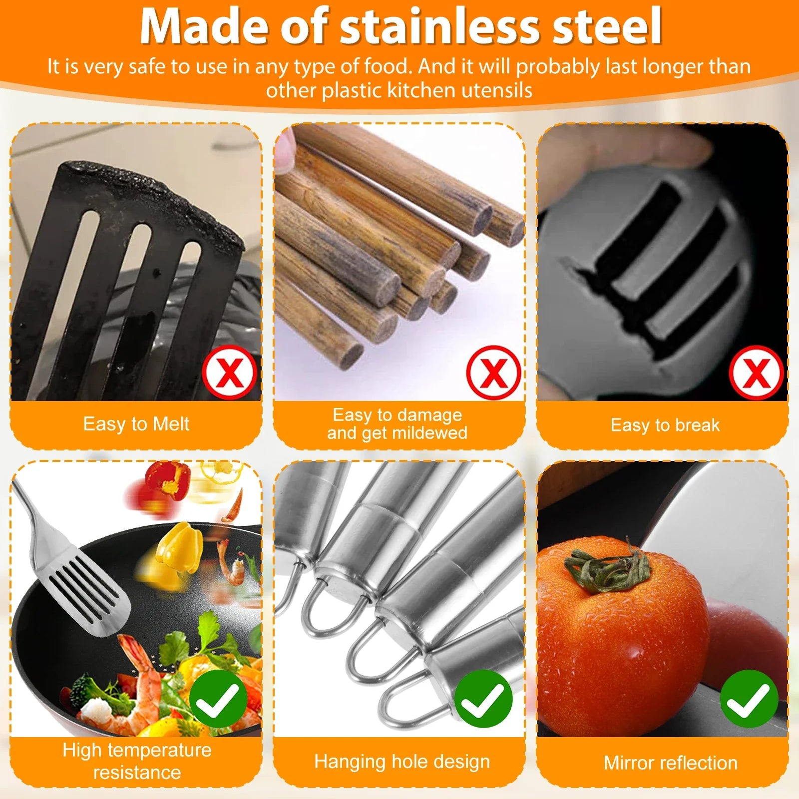 Aapon mini market -5Pcs Stainless Steel Kitchen Utensils Set