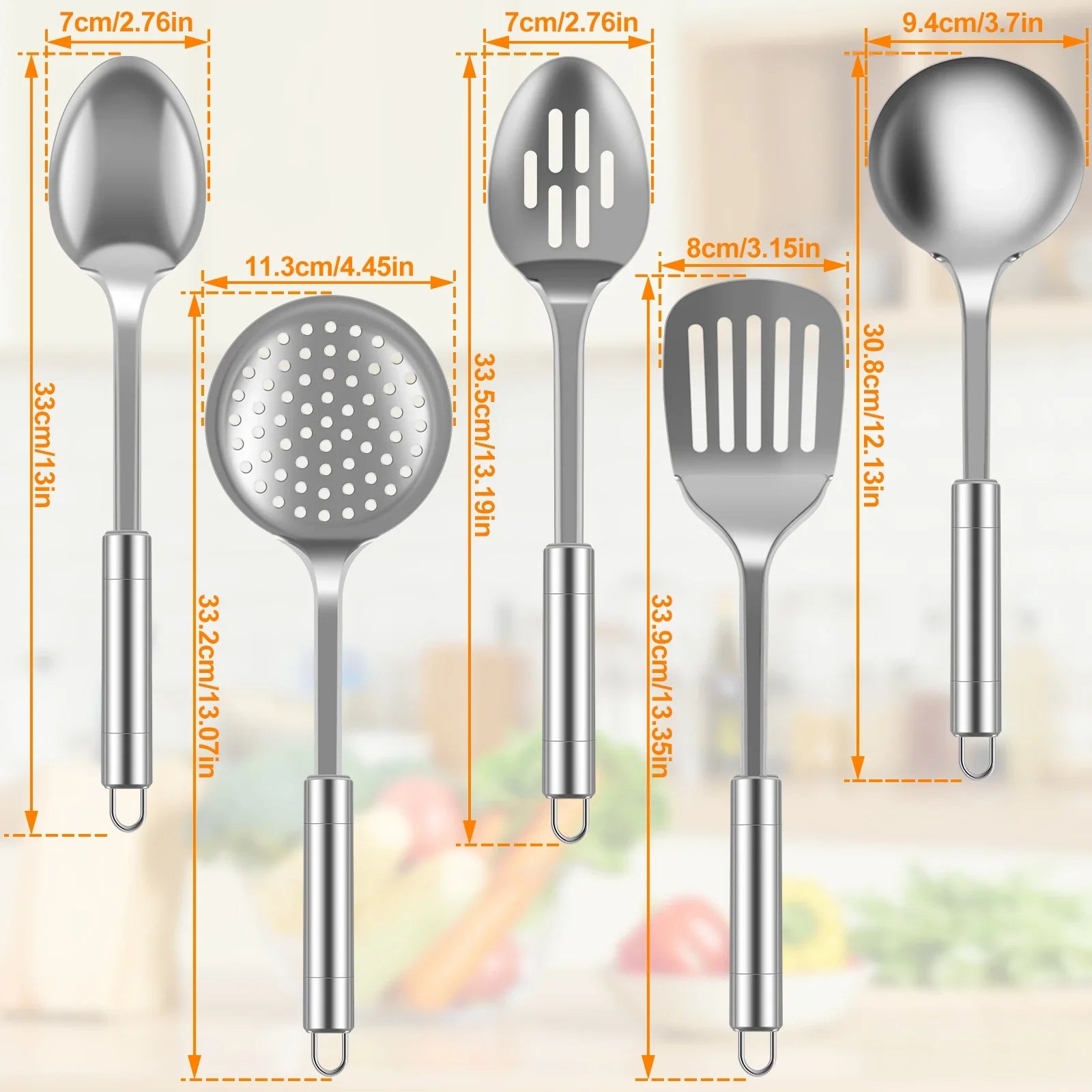 Aapon mini market -5Pcs Stainless Steel Kitchen Utensils Set