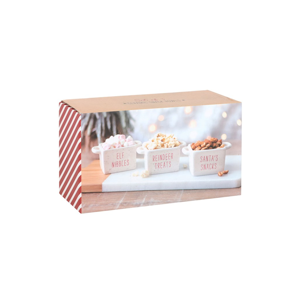 3 Ceramic Christmas Snack Bowls – Santa, Reindeer, Elf – view 5