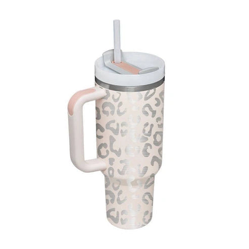 Aaponminimarket 40 oz Insulated Stainless Steel Travel Mug with Handle & Straw (BPA-Free)