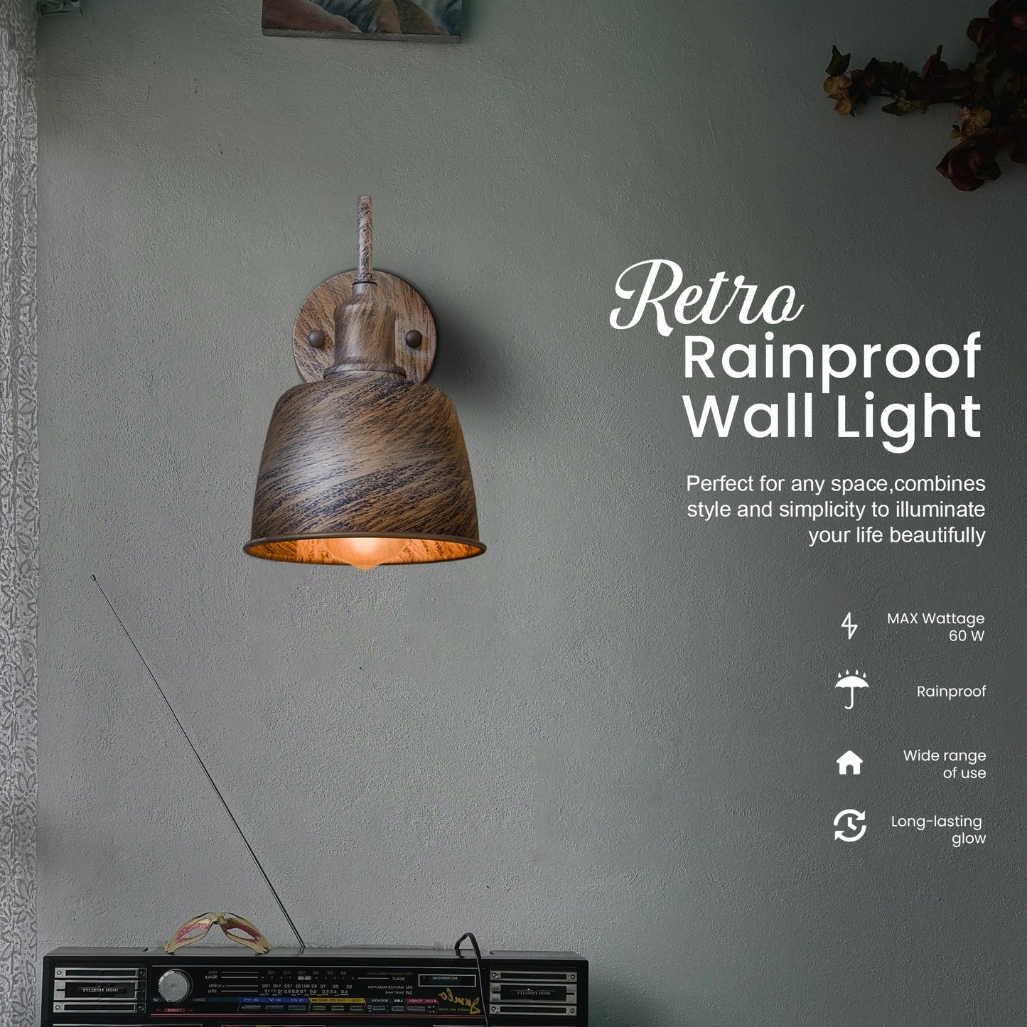 Rainproof Outdoor wall Ligh E27 Metal~5522