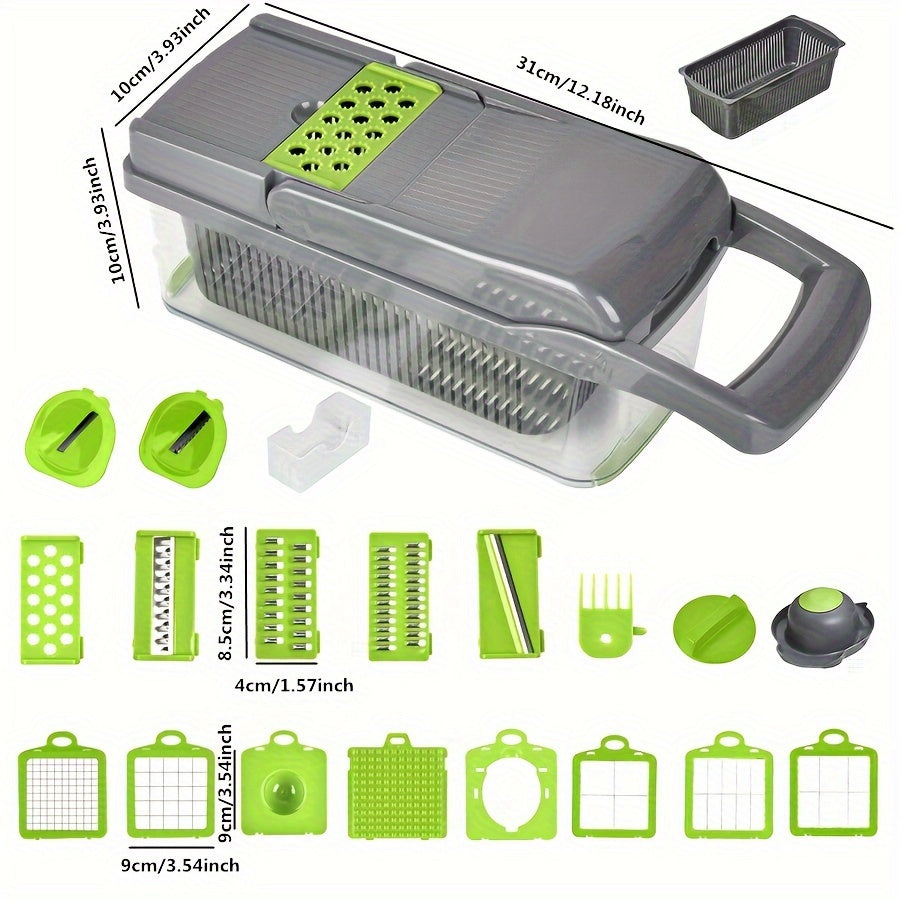 Aapon mini market -NNETM 22-in-1 Manual Vegetable Chopper Slicer Cutter Set