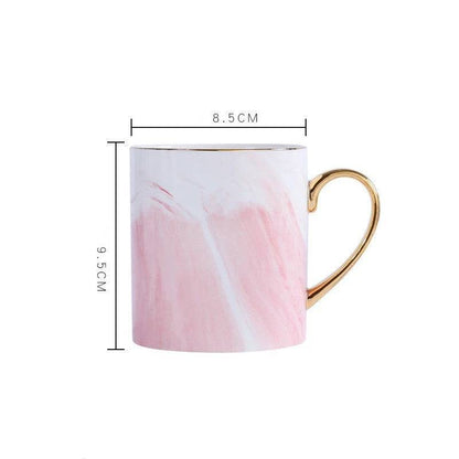 Aapon mini market -Creative Ceramic Mug With Marble Pattern And Gold Handle