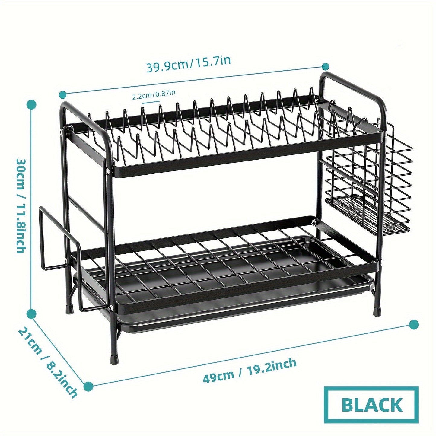 Aapon mini market -Metal Kitchen Dish Rack with Drainboard
