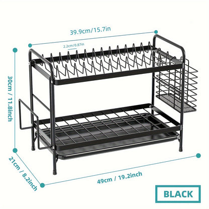 Aapon mini market -Metal Kitchen Dish Rack with Drainboard