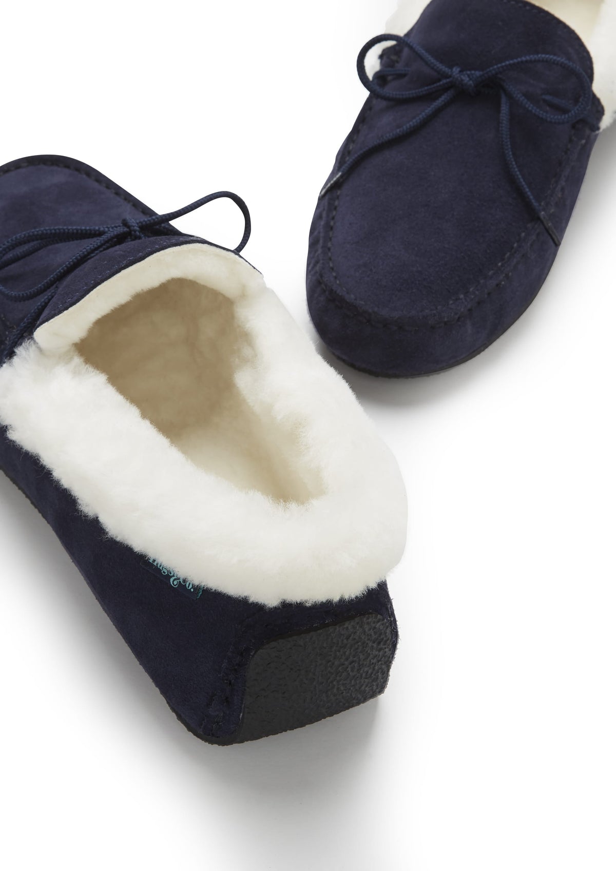 Hugs & Co. Men's Sheepskin Slippers, Navy – view 4