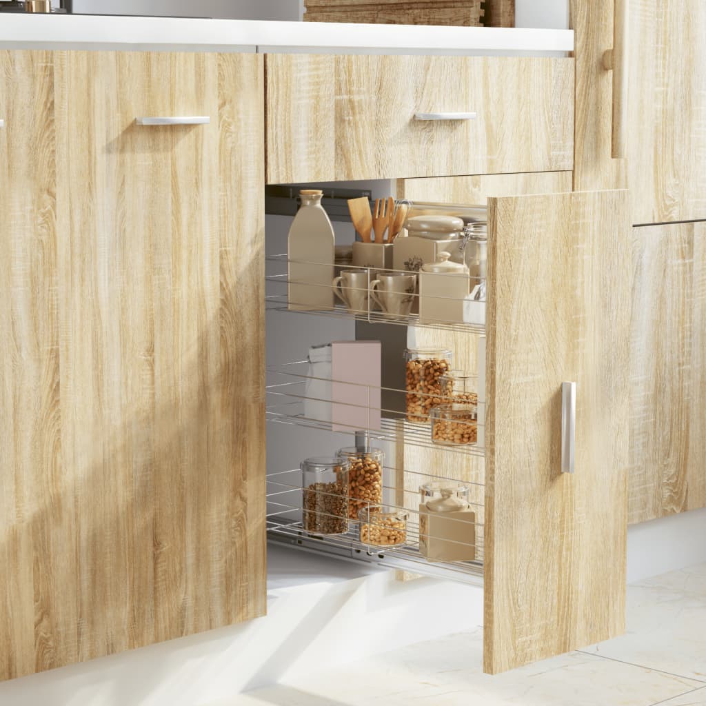 Aapon mini market -NNEVL 3-Tier Pull-out Kitchen Wire Basket Silver