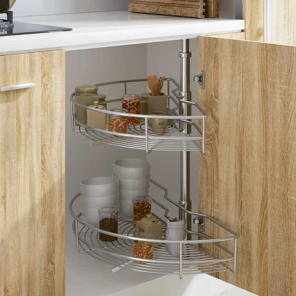 Aapon mini market -NNEVL 2-Tier Kitchen Wire Basket Silver