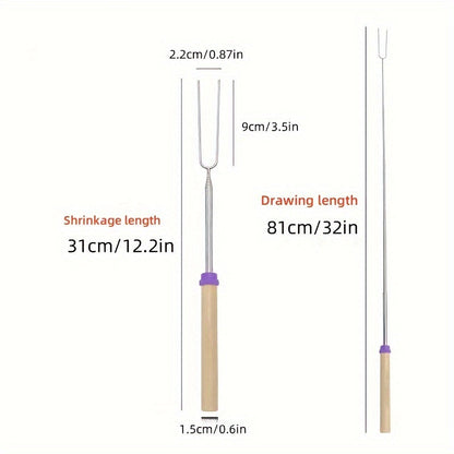 8pcs Extendable Stainless Steel Marshmallow Roasting Sticks
